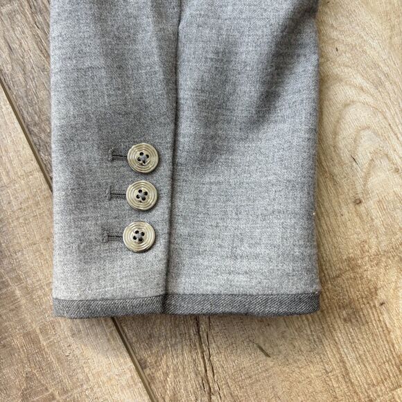 White House Black Market Womens Gray Colorblock Wool Blend Blazer Size 10 Office - Picture 14 of 16